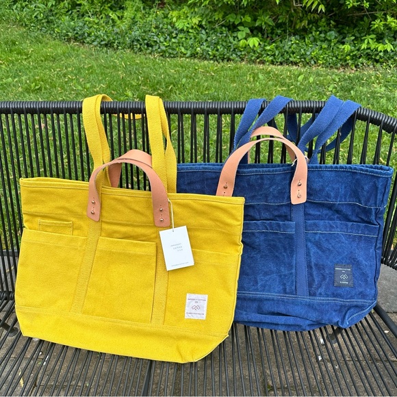 NWT Immodest Cotton Indigo canvas construction tote - Picture 7 of 10